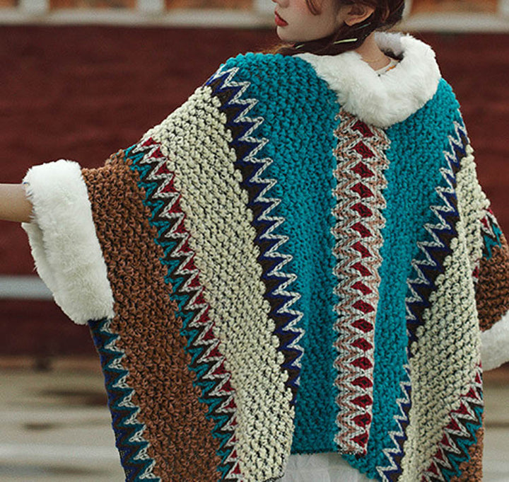 Mantón de rayas multicolor tibetano con Buddha Stones , bufanda de viaje acogedora para invierno - image 48