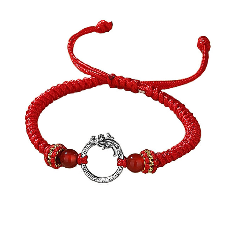 Pulsera de plata de ley 925 hecha a mano con Buddha Stones , año del dragón, Fénix, hebilla de la paz, pulsera para pareja de la suerte - image 6