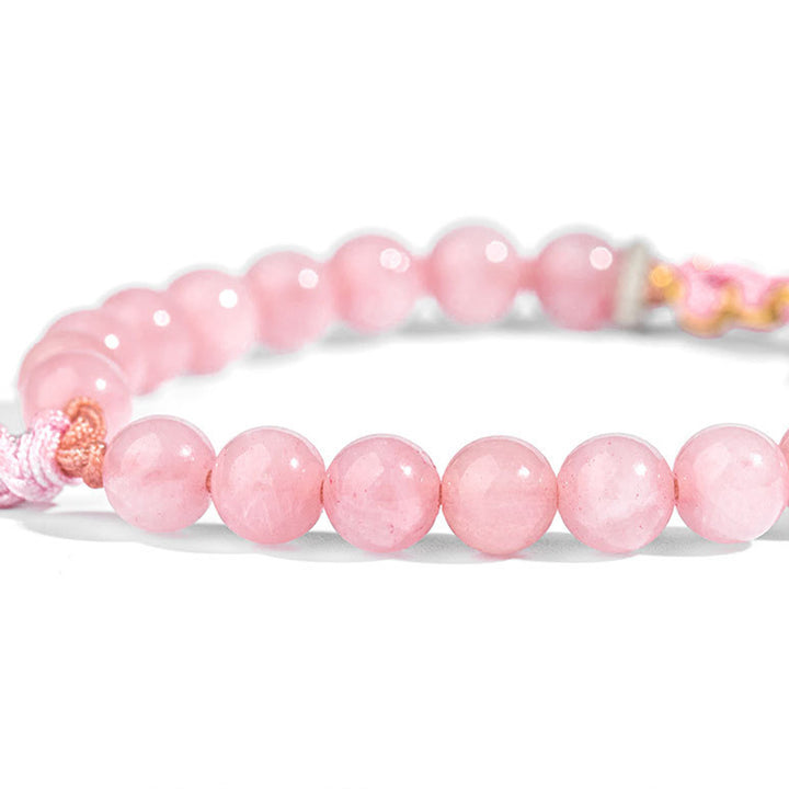 Pulsera de plata de ley 999 con Buddha Stones , ágata roja natural, cristal rosa, flor de cerezo - image 5