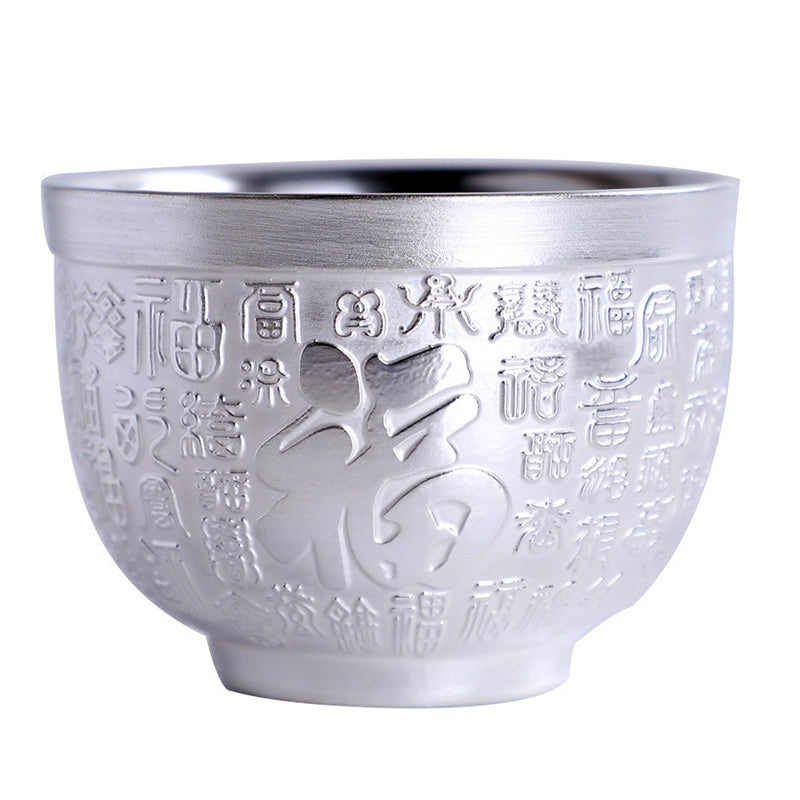 Buddha Stones, personaje de Fu, dragón, fénix, caballo, pez koi, taza de té de kung fu