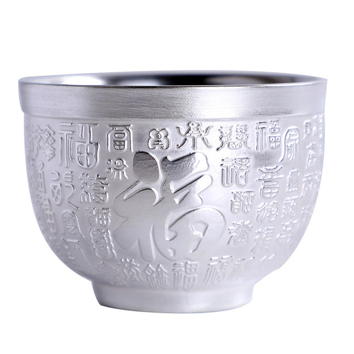Buddha Stones, personaje de Fu, dragón, fénix, caballo, pez koi, taza de té de kung fu