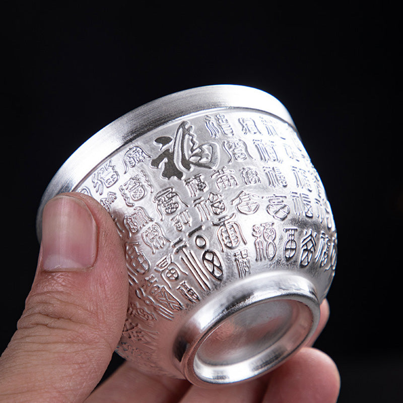 Buddha Stones, personaje de Fu, dragón, fénix, caballo, pez koi, taza de té de kung fu