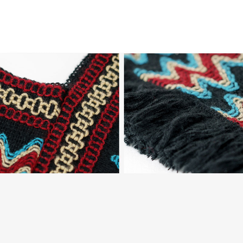 Buddha Stones, jersey de punto a rayas con borlas, bufanda de viaje acogedora para invierno - image 10