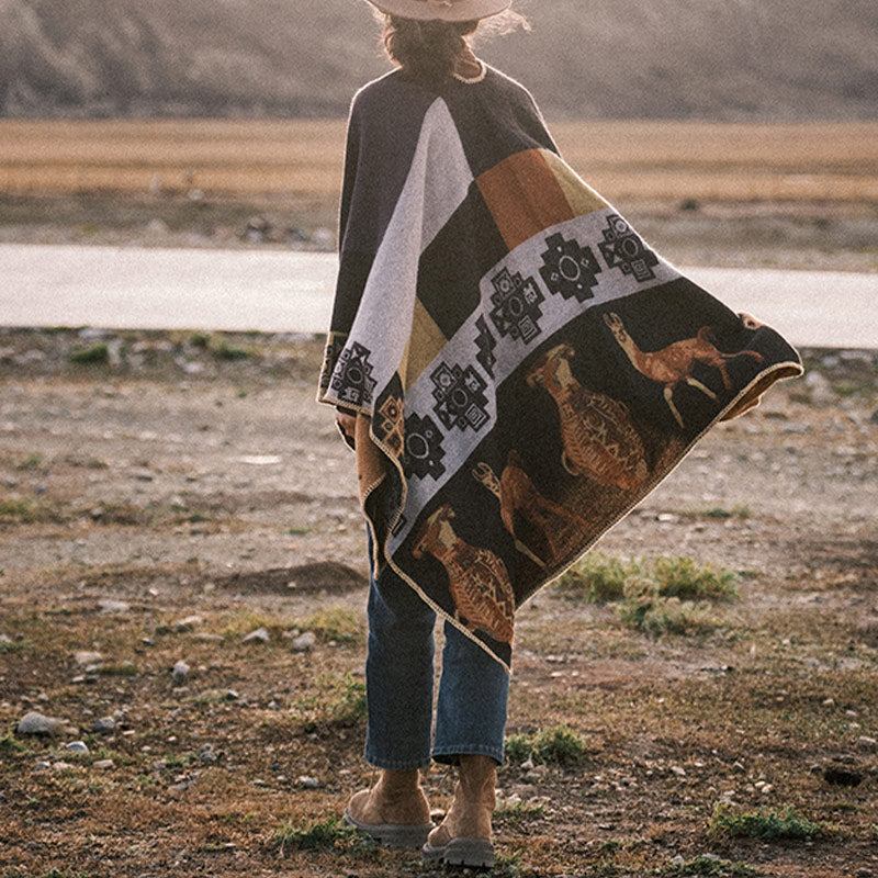 Buddha Stones chal tibetano ciervo jarrón formas geométricas invierno acogedor viaje bufanda abrigo - image 12