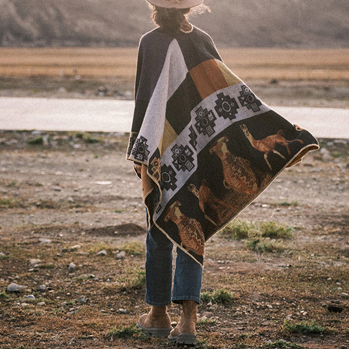 Buddha Stones chal tibetano ciervo jarrón formas geométricas invierno acogedor viaje bufanda abrigo - image 12