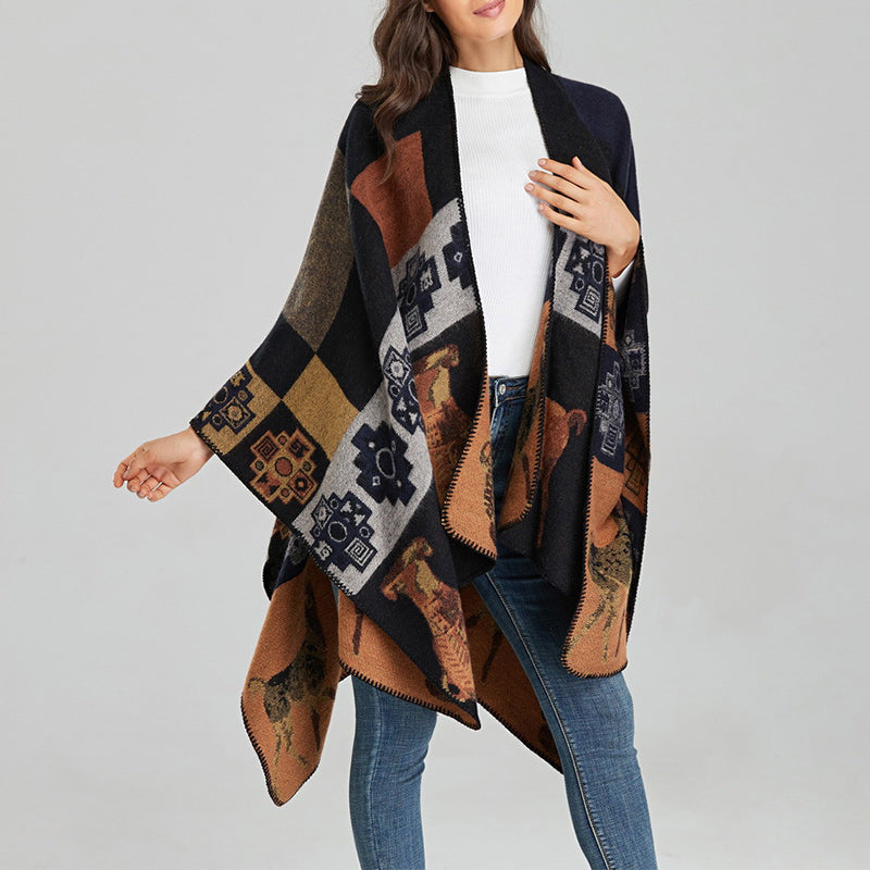 Buddha Stones chal tibetano ciervo jarrón formas geométricas invierno acogedor viaje bufanda abrigo - image 21