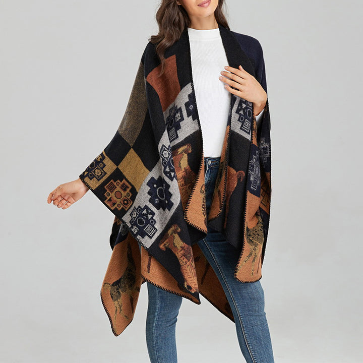 Buddha Stones chal tibetano ciervo jarrón formas geométricas invierno acogedor viaje bufanda abrigo - image 21