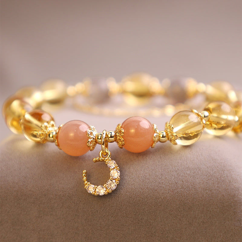 Pulsera de energía abundante con citrino y luna bendita de Buddha Stones