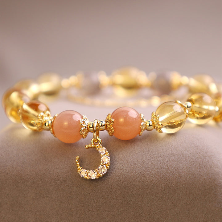 Pulsera de energía abundante con citrino y luna bendita de Buddha Stones
