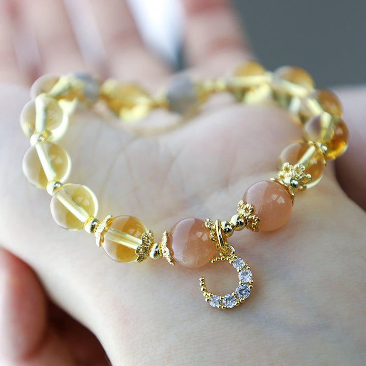 Pulsera de energía abundante con citrino y luna bendita de Buddha Stones