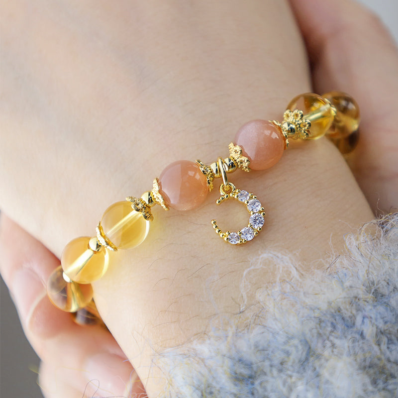 Pulsera de energía abundante con citrino y luna bendita de Buddha Stones
