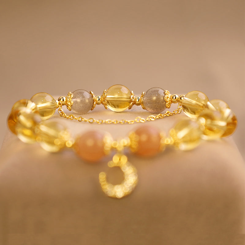 Pulsera de energía abundante con citrino y luna bendita de Buddha Stones