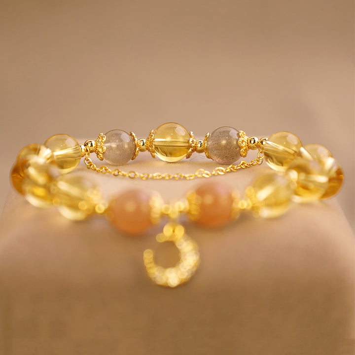 Pulsera de energía abundante con citrino y luna bendita de Buddha Stones