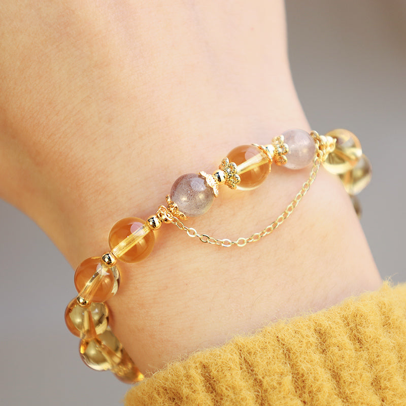 Pulsera de energía abundante con citrino y luna bendita de Buddha Stones