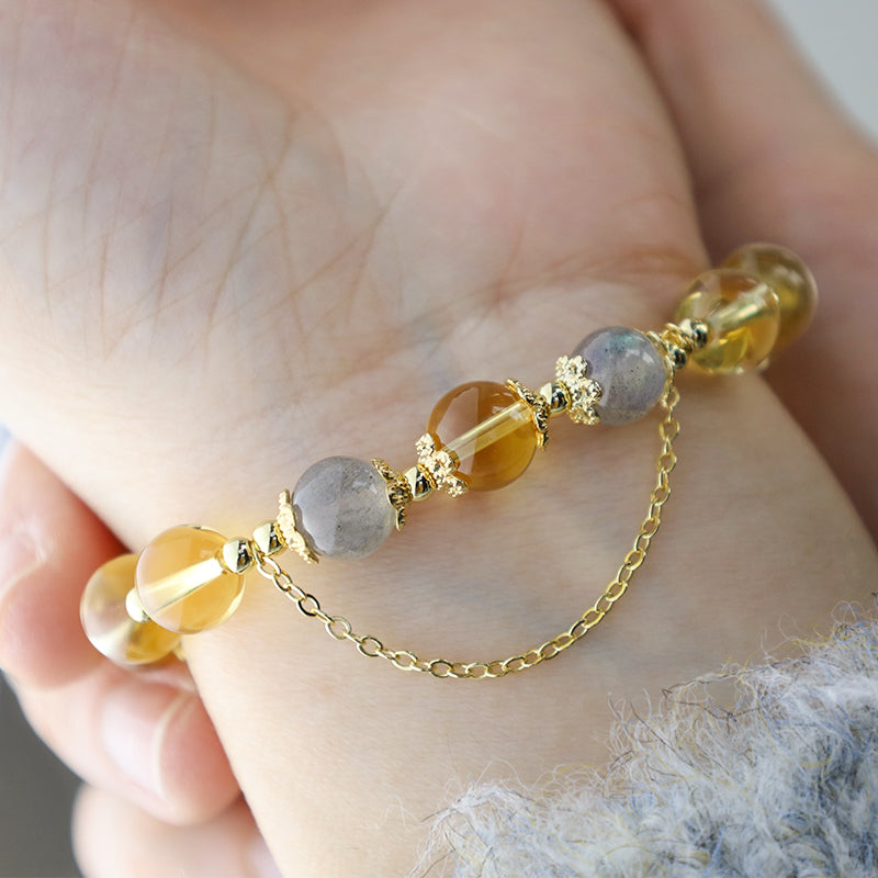 Pulsera de energía abundante con citrino y luna bendita de Buddha Stones