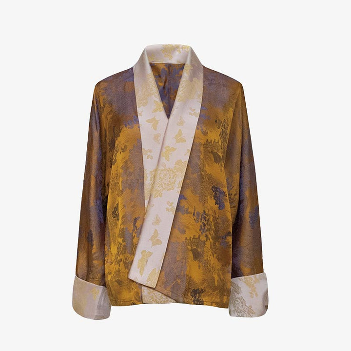 Vestido tibetano con Buddha Stones, vestido con mariposas de Lhasa, ropa Hanfu mejorada para mujer.