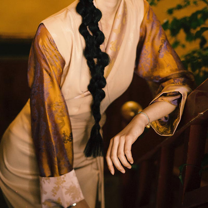 Vestido tibetano con Buddha Stones, vestido con mariposas de Lhasa, ropa Hanfu mejorada para mujer.