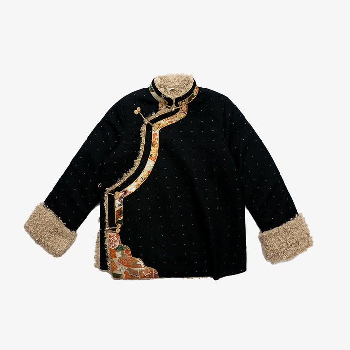 Ropa tibetana de Buddha Stones Lhasa, Top con forro polar, ropa de invierno para mujer - US6，UK/AU10，EU38 (XL) - image 0