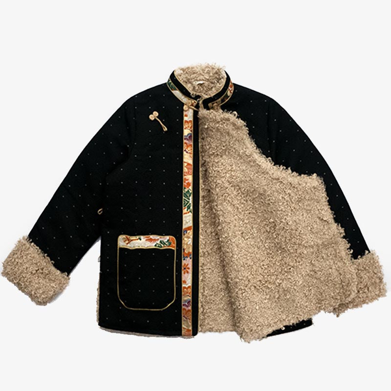 Ropa tibetana de Buddha Stones Lhasa, Top con forro polar, ropa de invierno para mujer