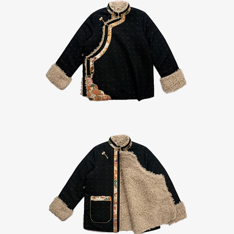 Ropa tibetana de Buddha Stones Lhasa, Top con forro polar, ropa de invierno para mujer - image 15