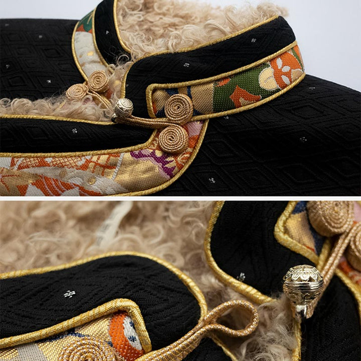 Ropa tibetana de Buddha Stones Lhasa, Top con forro polar, ropa de invierno para mujer - image 11