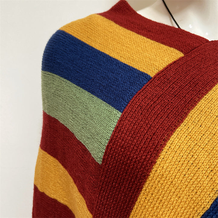 Bufanda de viaje acogedora para invierno con diseño de rayas tibetanas de Buddha Stones, chal con borlas - image 16