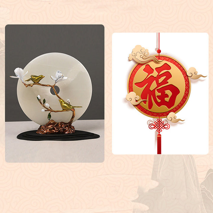 Pulsera de plata de ley 925 con Buddha Stones , jade hetiano, hebilla de la paz, dije de personaje Fu, pulsera de abundancia - image 9