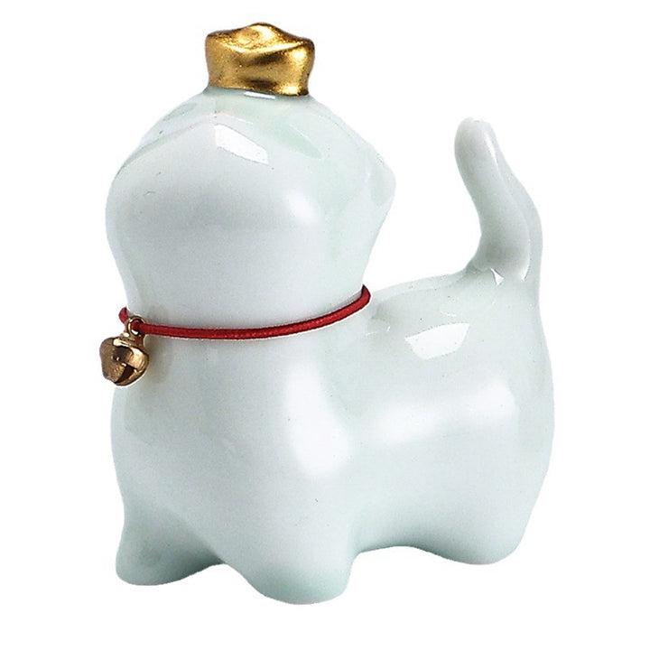 Buddha Stones, Mini lingote de gato de la suerte, té, mascota, cerámica, decoración de escritorio para el hogar - image 8