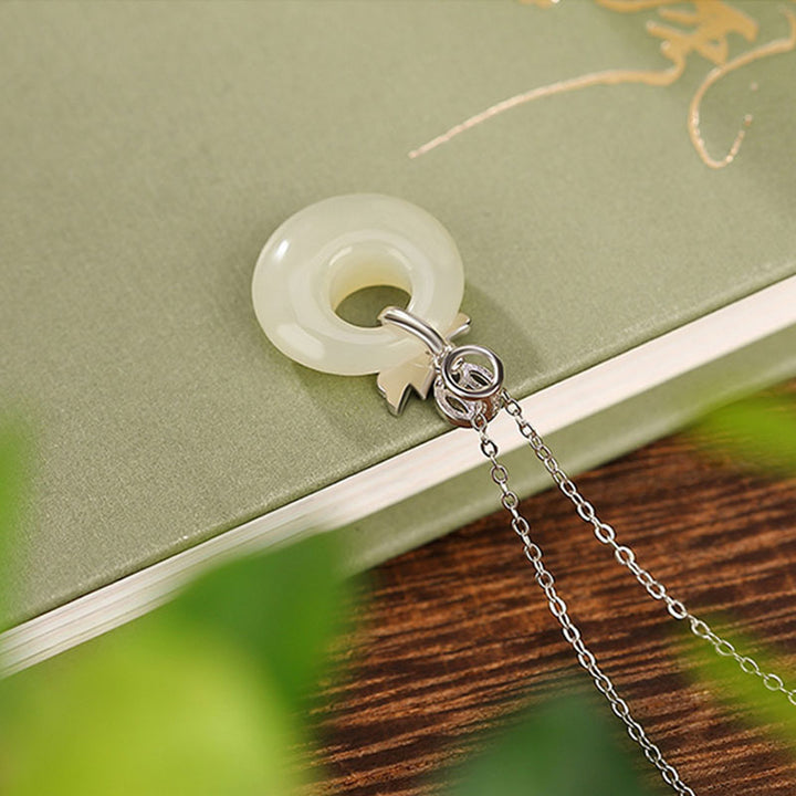 Buddha Stones, Plata de Ley 925 chapada en oro, Año del Dragón, Jade hetiano, hebilla de la paz, moneda de cobre, colgante de collar de abundancia - image 9