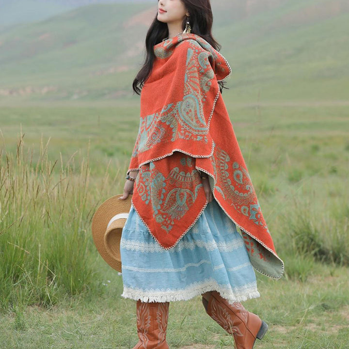 Mantón tibetano de piedras de Buddha Stones , patrón Simple, bufanda de viaje acogedora para invierno - image 6