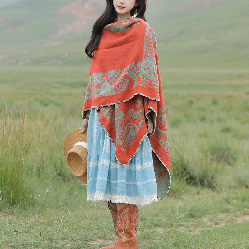 Mantón tibetano de piedras de Buddha Stones , patrón Simple, bufanda de viaje acogedora para invierno - image 10