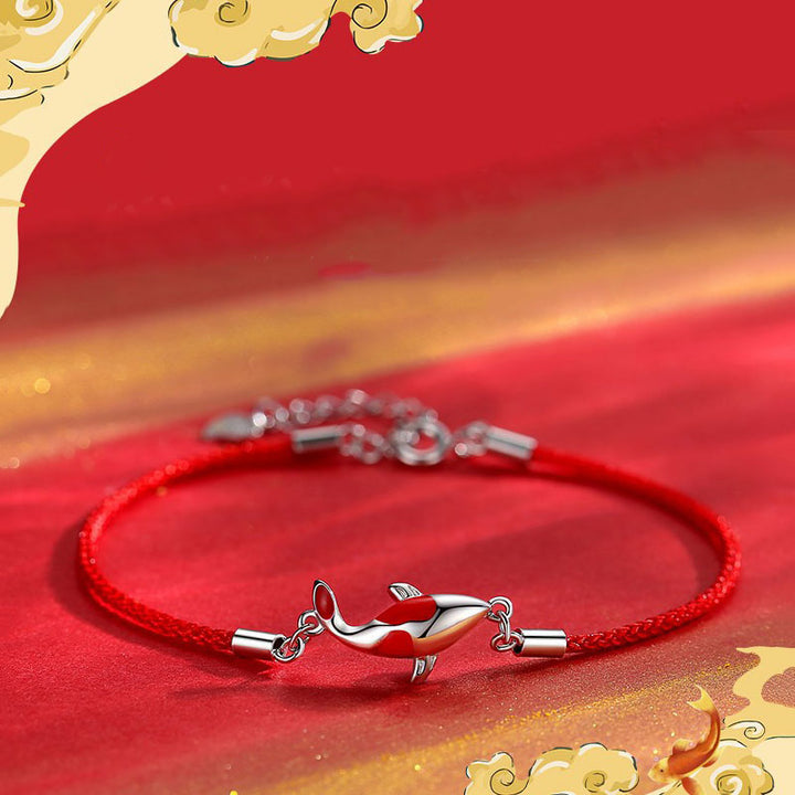 Pulsera de pareja con cadena trenzada de la suerte y la riqueza de los peces Koi con Buddha Stones - image 3
