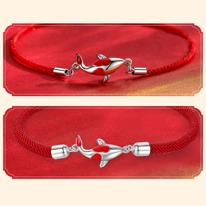 Pulsera de pareja con cadena trenzada de la suerte y la riqueza de los peces Koi con Buddha Stones - image 10