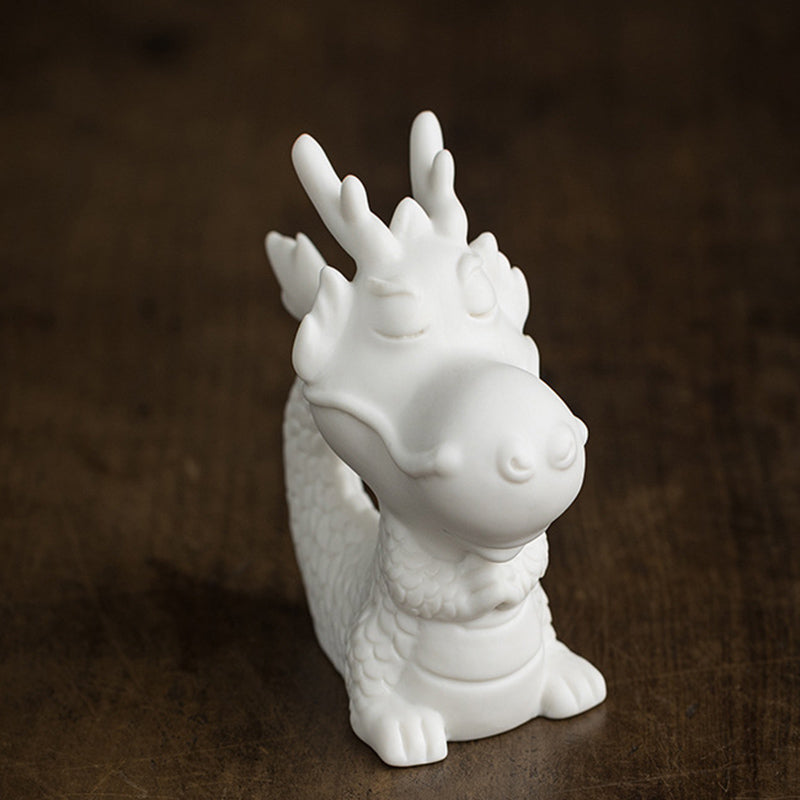 Buddha Stones, año del dragón, suerte, porcelana blanca, cerámica, té, mascota, decoración del hogar - Dragón 4,3 cm x 5,9 cm x 8,6 cm - image 13
