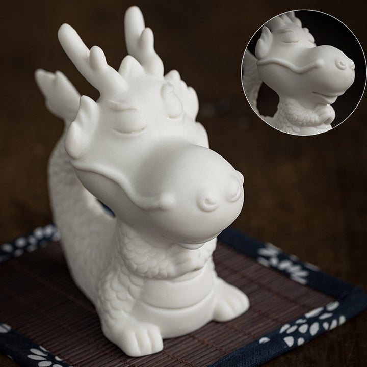 Buddha Stones, año del dragón, suerte, porcelana blanca, cerámica, té, mascota, decoración del hogar - image 5