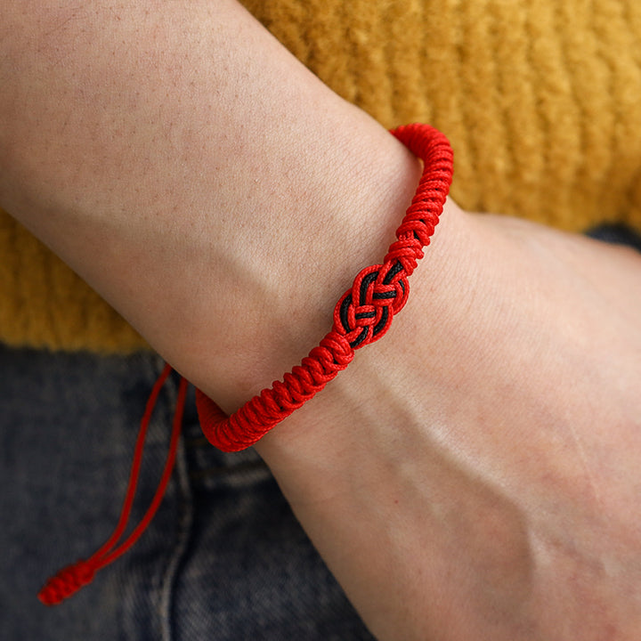 Pulsera de cuerda de protección con nudo chino de la suerte tibetana, Buddha Stones , 2 uds.