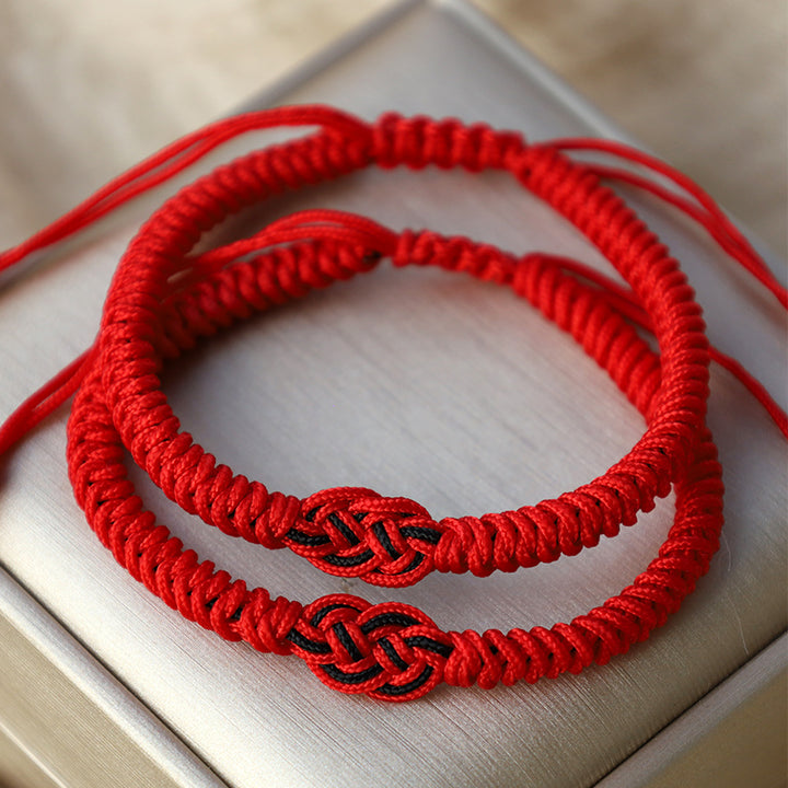 Pulsera de cuerda de protección con nudo chino de la suerte tibetana, Buddha Stones , 2 uds.