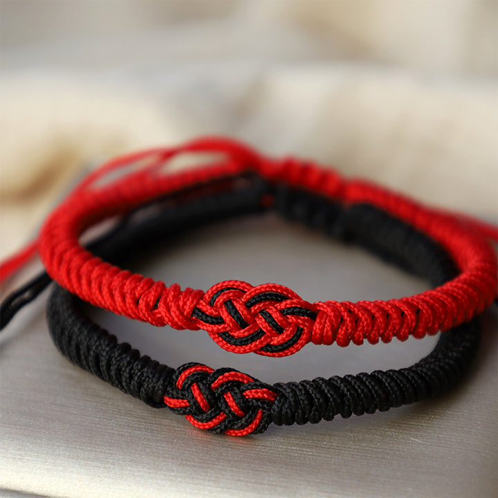 Pulsera de cuerda de protección con nudo chino de la suerte tibetana, Buddha Stones , 2 uds.