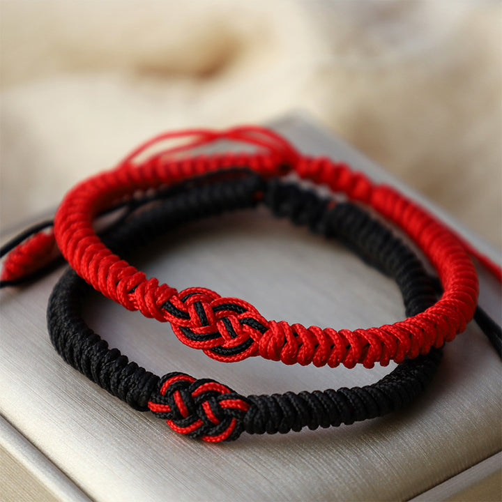 Pulsera de cuerda de protección con nudo chino de la suerte tibetana, Buddha Stones , 2 uds.