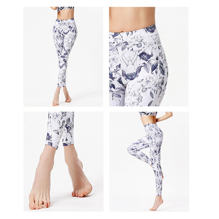 Buddha Stones Flores Hojas Pantalones Deportes Fitness Yoga Leggings Mujer Yoga Pantalones - image 13