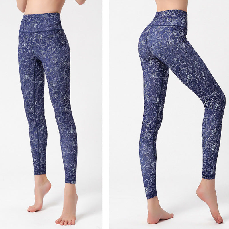 Buddha Stones Flores Hojas Pájaros Pantalones Deportes Fitness Yoga Leggings Mujer Yoga Pantalones - image 17