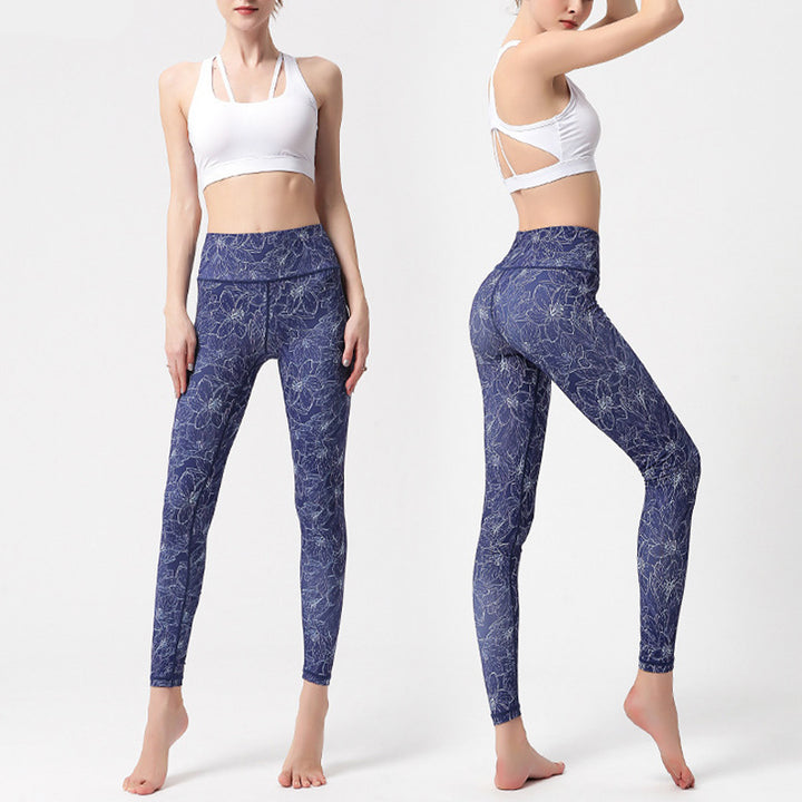 Buddha Stones Flores Hojas Pájaros Pantalones Deportes Fitness Yoga Leggings Mujer Yoga Pantalones - image 16