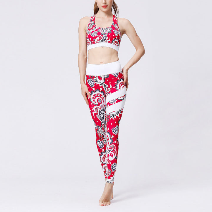 Buddha Stones 2 piezas girasol flores hojas top pantalones deportes fitness yoga mujeres yoga conjuntos - image 1
