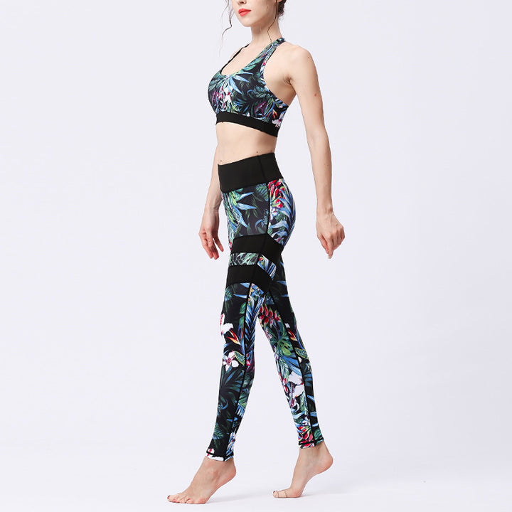 Buddha Stones 2 piezas girasol flores hojas top pantalones deportes fitness yoga mujeres yoga conjuntos - image 28