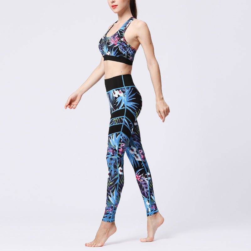 Buddha Stones 2 piezas girasol flores hojas top pantalones deportes fitness yoga mujeres yoga conjuntos - image 34