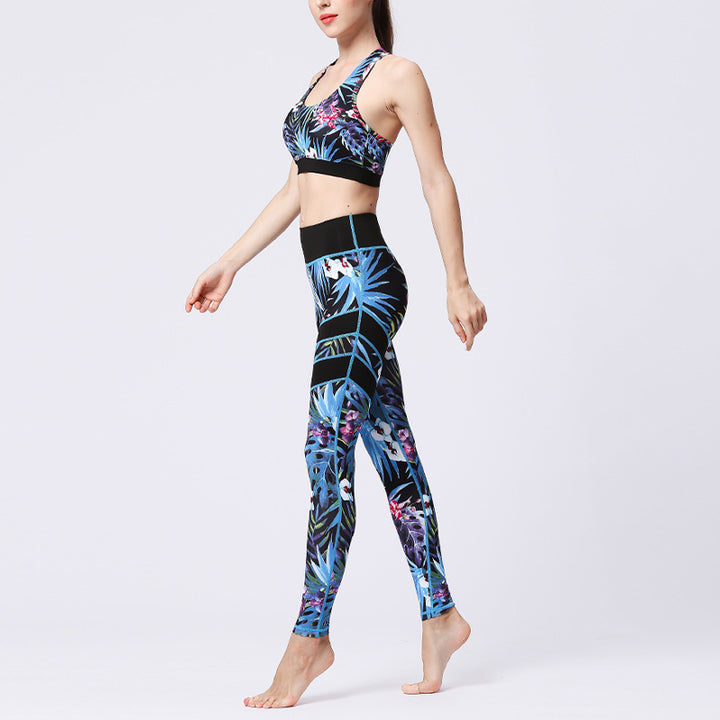 Buddha Stones 2 piezas girasol flores hojas top pantalones deportes fitness yoga mujeres yoga conjuntos - image 34