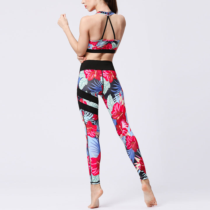 Buddha Stones 2 piezas girasol flores hojas top pantalones deportes fitness yoga mujeres yoga conjuntos - image 41