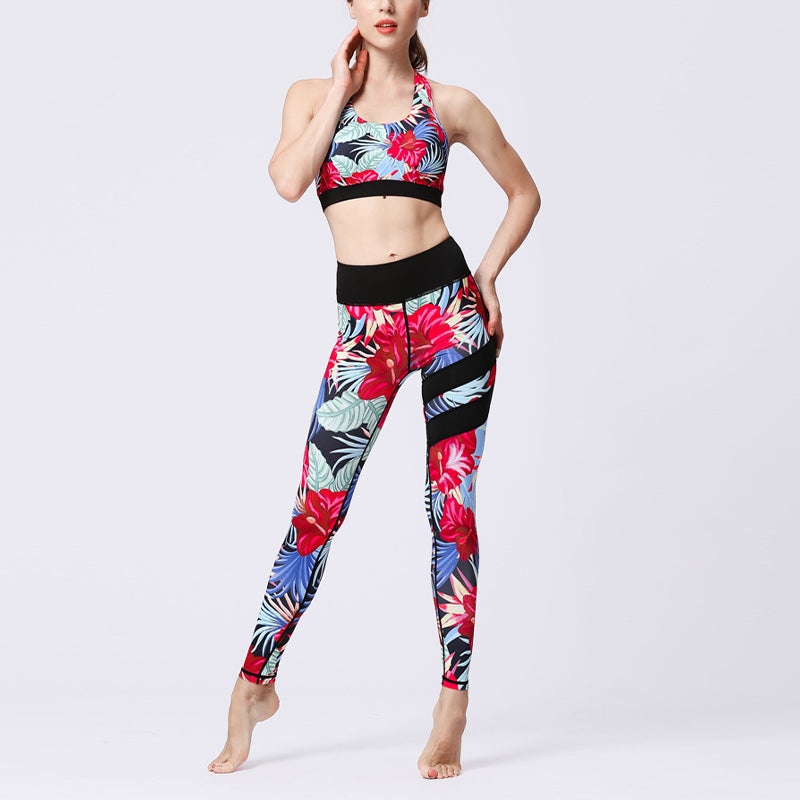 Buddha Stones 2 piezas girasol flores hojas top pantalones deportes fitness yoga mujeres yoga conjuntos - image 42
