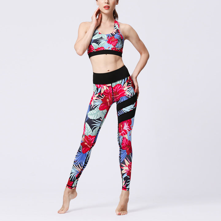 Buddha Stones 2 piezas girasol flores hojas top pantalones deportes fitness yoga mujeres yoga conjuntos - image 42
