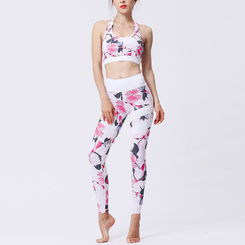 Buddha Stones 2 piezas girasol flores hojas top pantalones deportes fitness yoga mujeres yoga conjuntos - image 46